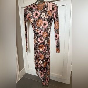 NEW Floral Pring Long Sleeve Dress